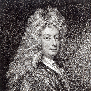 William Congreve (1670-1729) engraved by P. W. Tomkins (engraving) (b&w photo)