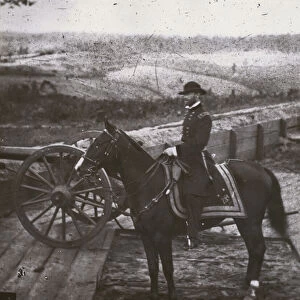 William Tecumseh Sherman, American general in the Union Army during the Civil War, at Atlanta, Georgia, 1864 (b / w photo)