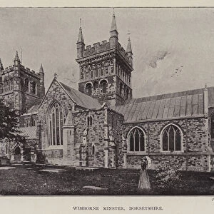 Wimborne Minster, Dorsetshire (b / w photo)