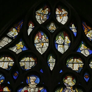 Window depicting Angel Musicians and Choir (stained glass)
