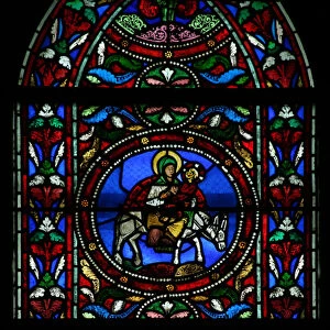Window w13 depicting the Flight into Egypt (stained glass)
