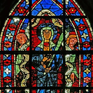 Window w201 depicting the Assumption of the Virgin Mary (stained glass)