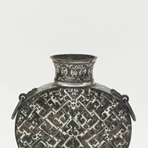Wine flask (bianhu) with geometric decoration, Late Warring States