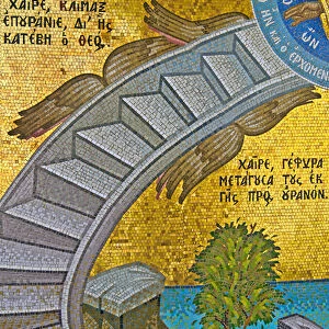 The winged Stairway to Heaven, Kykkos Monastery, Troodos Mountains, Cyprus (mosaic)
