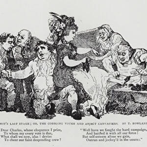The Wits Last Stake; or, The Cobbling Voter and Abject Canvassers, satire on Tory accusations against the Duchess of Devonshire of bribing voters while canvassing on behalf of the Whig candidate Charles James Fox in the Westminster constituency
