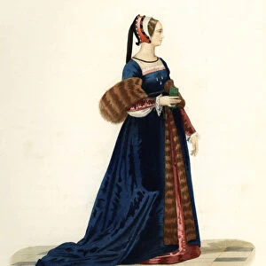Woman in the court of King Francis I, 16th century. 1867 (engraving)