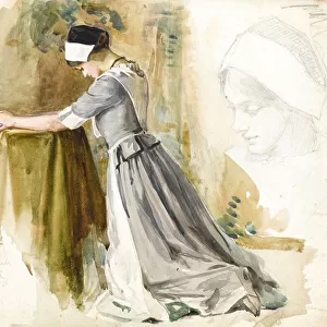 Woman at prayer, c. 1917 (w / c on paper)