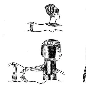 Women's hairstyles in ancient Egypt, ca 1200 BC after findings on incense spoons