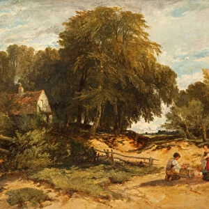 Wooded Landscape with Children, 1845 (oil on canvas)