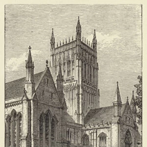 Worcester Cathedral, from the north-east (engraving)