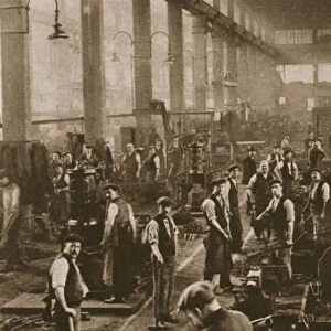 Workers in the blacksmiths shop at Beckton Gas Works