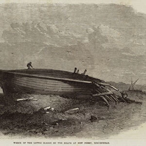 Wreck of the Lottie Sleigh on the Beach at New Ferry, Birkenhead (engraving)