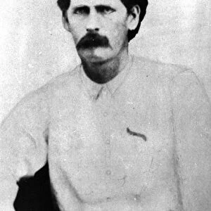 Wyatt Earp in his twenties, from a tintype taken at Dodge City, Kansas, c