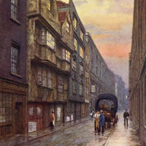Wych Street, Strand, looking North-West, 1901 (colour litho)