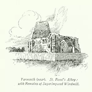 Yarmouth, near, St Benet's Abbey, with Remains of Superimposed Windmill (litho)