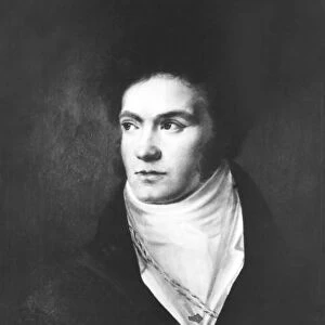 The young Ludwig van Beethoven (1770-1827) 1806 (oil on canvas) (b / w photo)