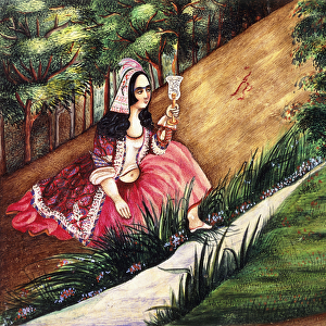 Youth Comes Upon a Girl by a Stream, c. 1863-4 (vellum)