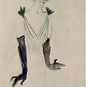 Yvette Guilbert (1865-1944), 1894 (charcoal and oil)