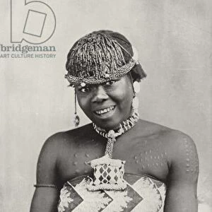 A Zulu Maiden (b / w photo)