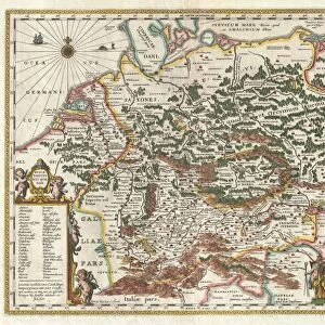 1657, Jansson Map of Germany, Germania, topography, cartography, geography, land
