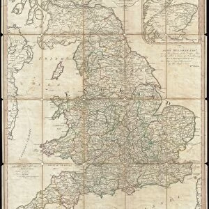 1790, Faden Map of the Roads of Great Britain or England, topography, cartography