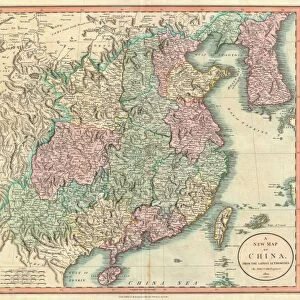 1801, Cary Map of China and Korea, John Cary, 1754 - 1835, English cartographer, topography