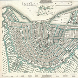 1835, S. D. U. K. City Map or Plan of Amsterdam, The Netherlands, topography, cartography