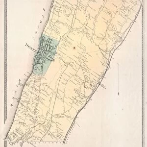 1867, Beers Map of Yonkers, Bronx, Riverdale, New York, topography, cartography, geography