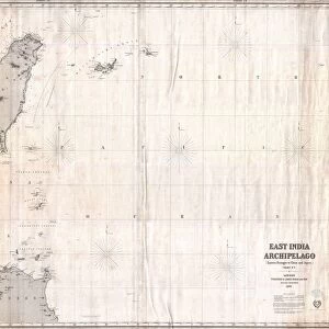 1876, Imray Blue-back Nautical Chart or Map of Taiwan, Formosa, China, topography