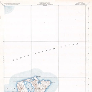 1904, U. S. G. S. Map of Long Island, New York, Montauk, Easthampton, topography, cartography