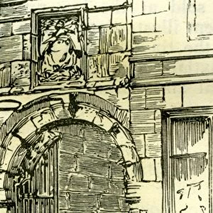 Aberdeen, Old gateway to Marischal College, 1885, UK
