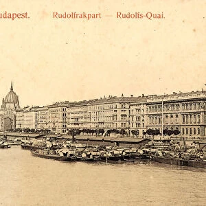 Barges Hungary Wharves quays Budapest Main Building