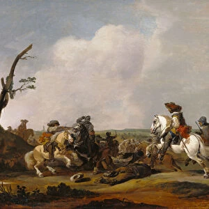 Battle Scene Attributed Johannes Lingelbach Dutch