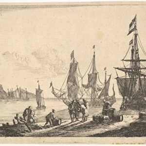 Bay Sailing Vessels 17th century Etching state II