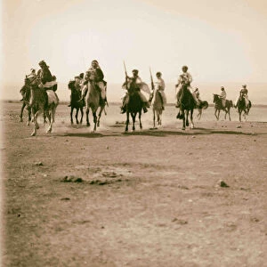 Bedouin wedding Mounted Bedouin warriors racing