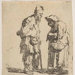 Beggar Man Woman Conversing 1630 Etching New Holl