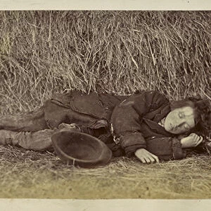Boy sleeping next haystack Ronald Ruthven Leslie-Melville