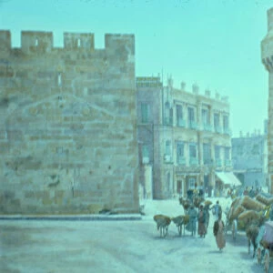 Breach city wall Jaffa Gate 1950 Jerusalem Israel