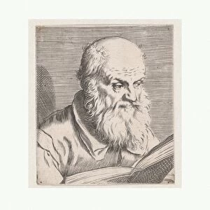 Bust Old Man ca 1583 Engraving 4 5 / 16 x 3 7 / 8