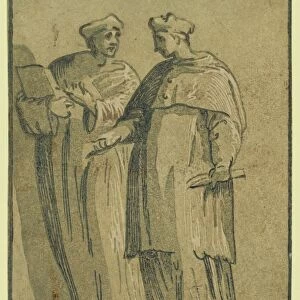 The cardinal and the doctor, between 1500 and 1530, Carpi, Ugo da, 1480-approximately