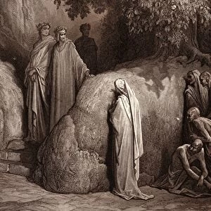 DANTE AND THE SPIRIT OF FORESE, BY GUSTAVE DORE. Gustave Dore, 1832 - 1883, French