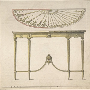 Design Table second half 18th century Watercolor