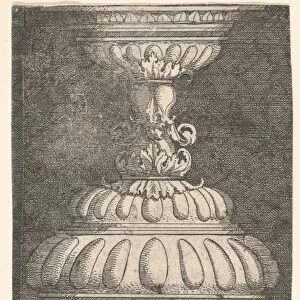 Double Goblet Acanthus-Leaves Etching Sheet 8 3 / 8