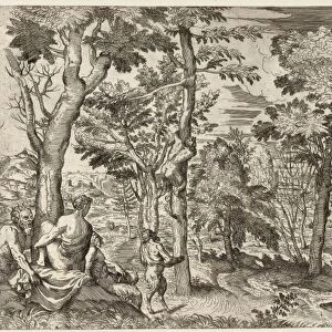 Drawings Prints, Satyrs Landscape, Titian, Artist, ca. 1550-60, 1545, 1555, Etching