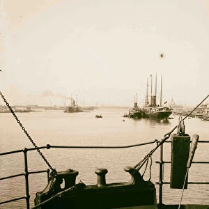 Egyptian views Port Said Harbour entrance Suez Canal