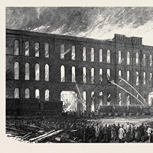 Fire at the Railway Carriage Works, Miles Platting, Manchester, 1873