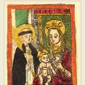 German 15th Century, Saint Bernard with the Madonna and Child, 1480-1500, woodcut