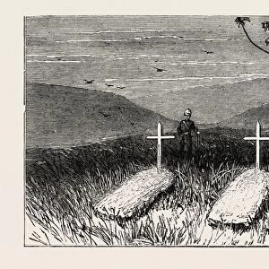 Graves of Lieut. Scott Douglas and Corporal Cotter at Kwamagaza, Zulu War, Engraving 1879