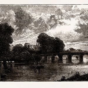 HAMPTON COURT BRIDGE, from an Engraving by J. C. Allen, after P. Debonit