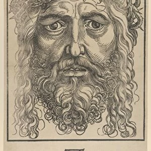 Head Christ Crowned Thorns ca 1520 Woodcut Sheet